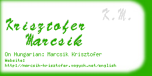 krisztofer marcsik business card